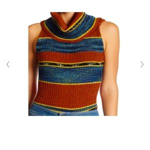 Free People Carly Cowl Stripe Sweater